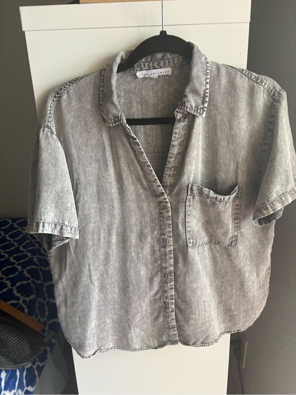 Jane and Delancey Grey Washed Button-Down Shirt